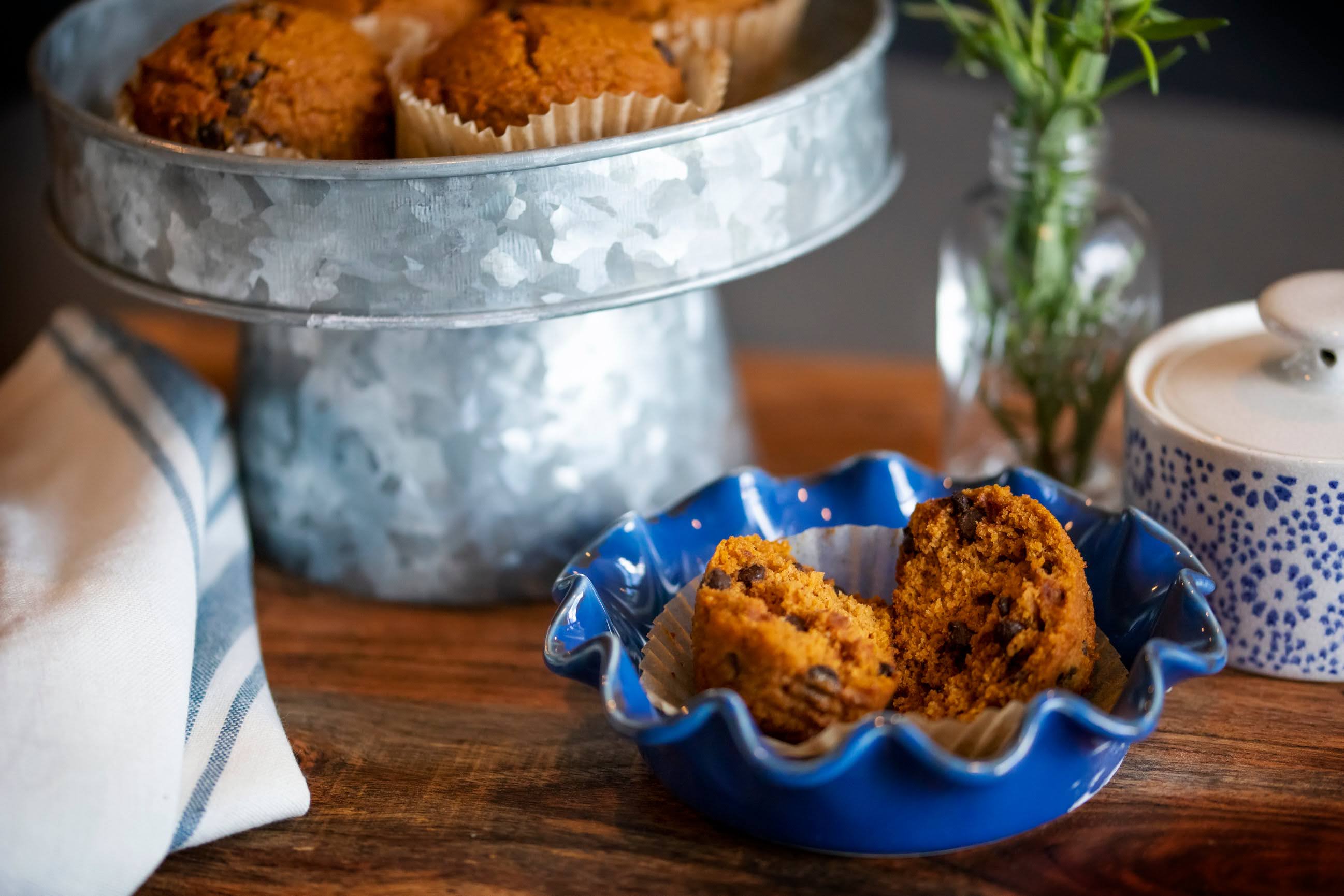 Pumpkin Chocolate Chip Protein Muffins image 3